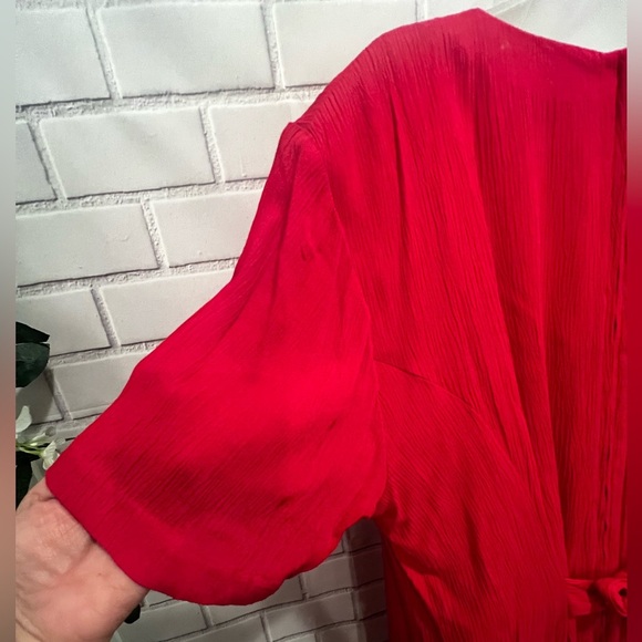 THE AVENUE women’s short sleeve button down maxi red dress /size 18 - Picture 10 of 12